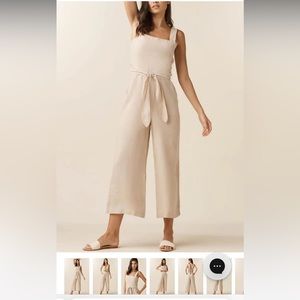 Linen two piece apron jumpsuit